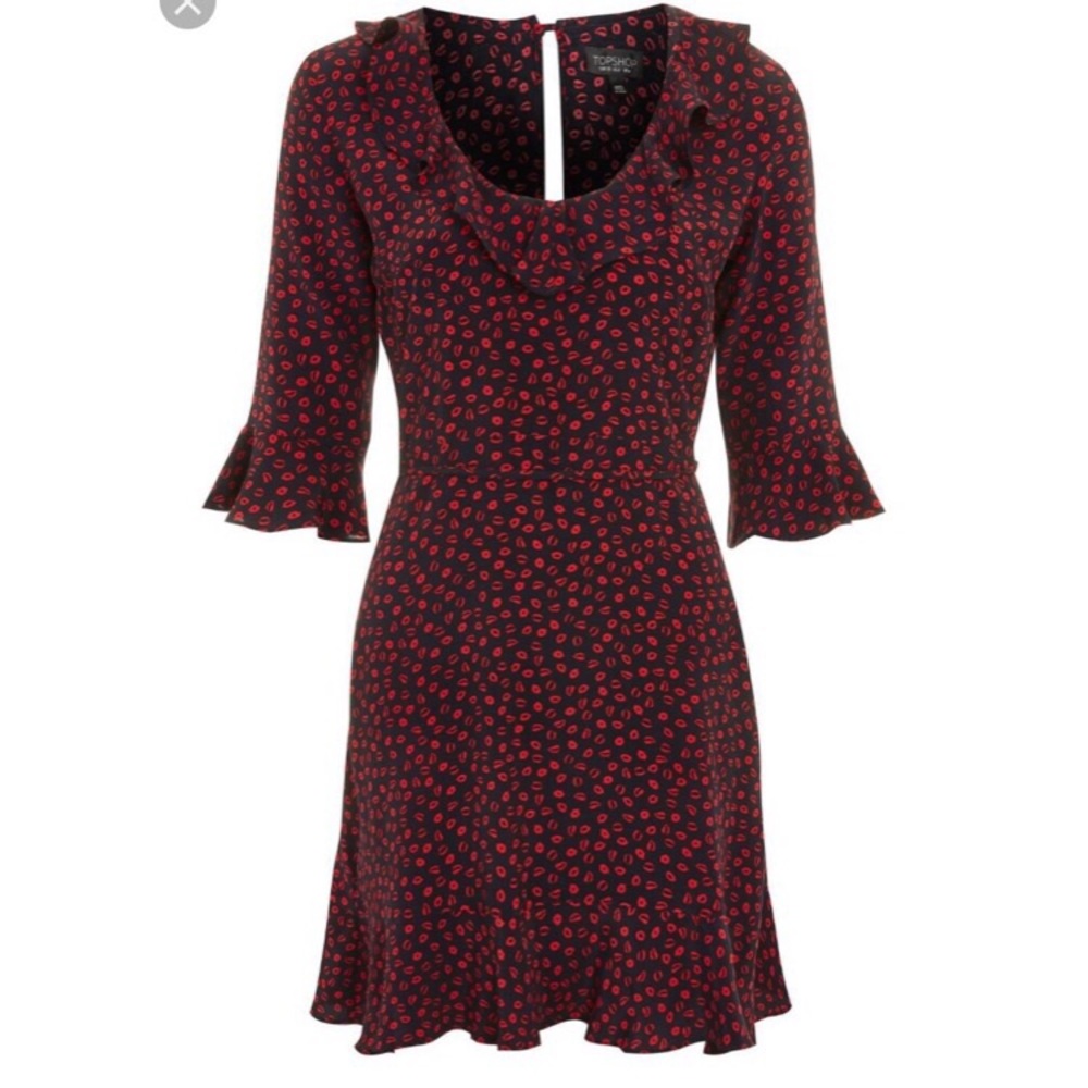 Topshop Frill Long Sleeve Mini